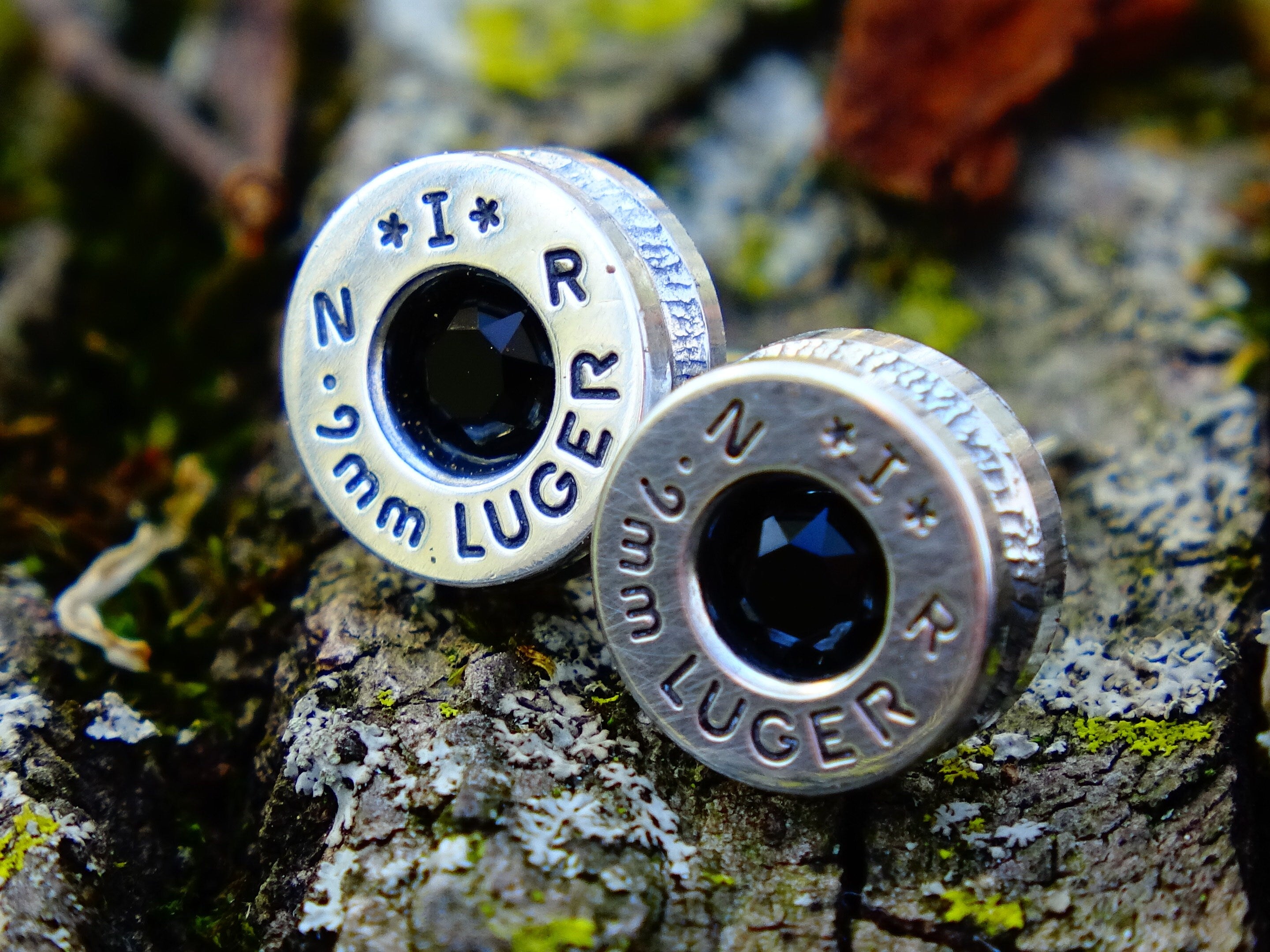 Earrings onyx bullet __etsy:2342999137