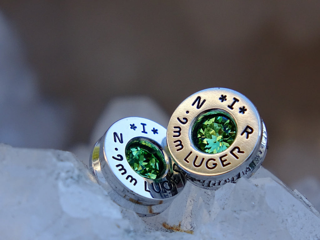 Earrings peridot bullet __etsy:2067547579