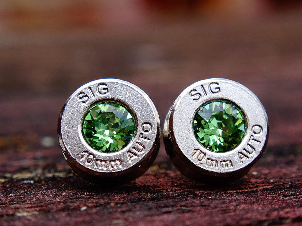 Earrings peridot bullet