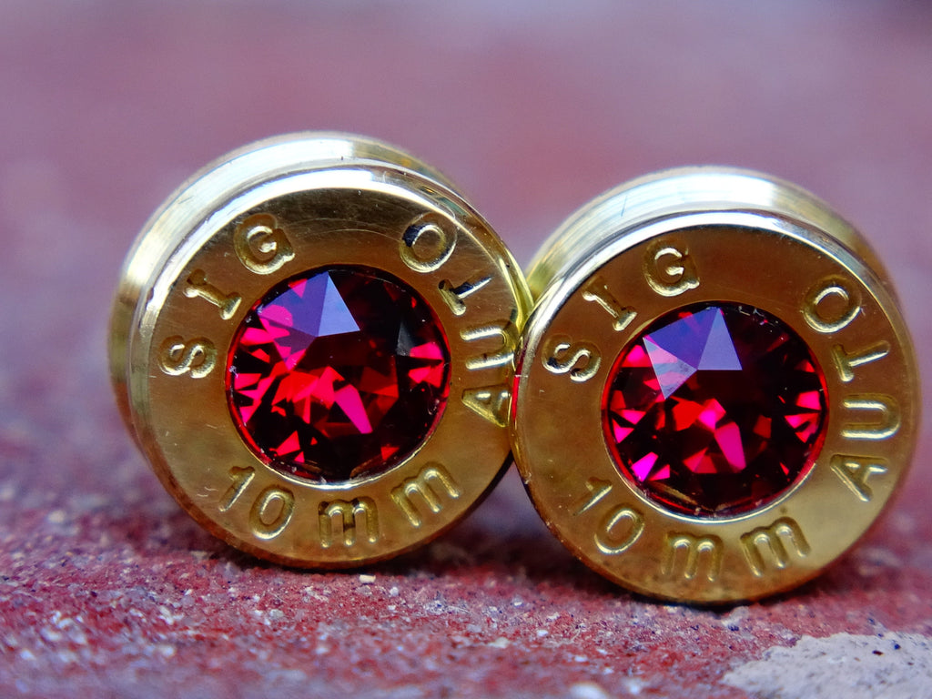 Earrings ruby bullet
