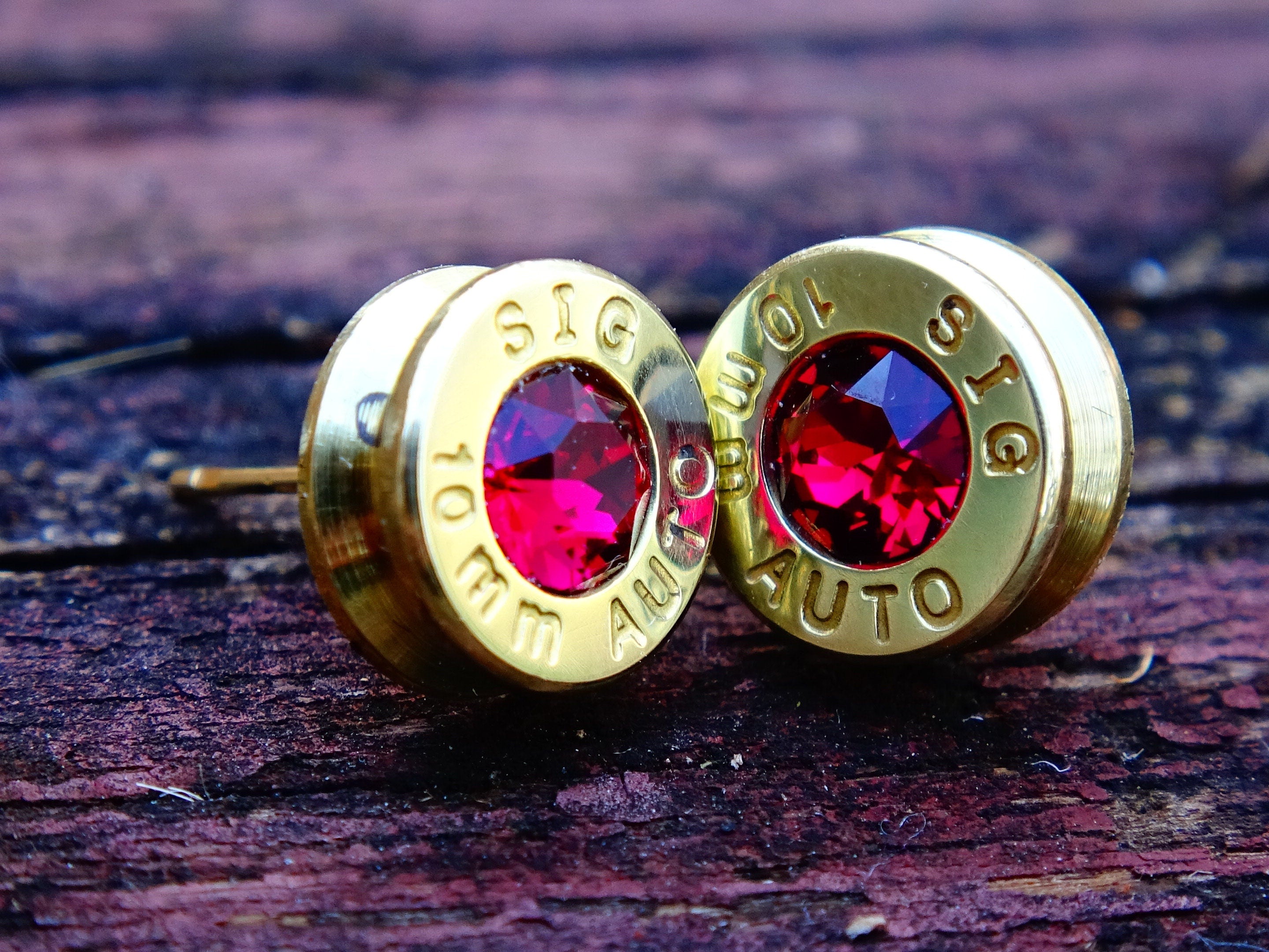 Earrings ruby bullet