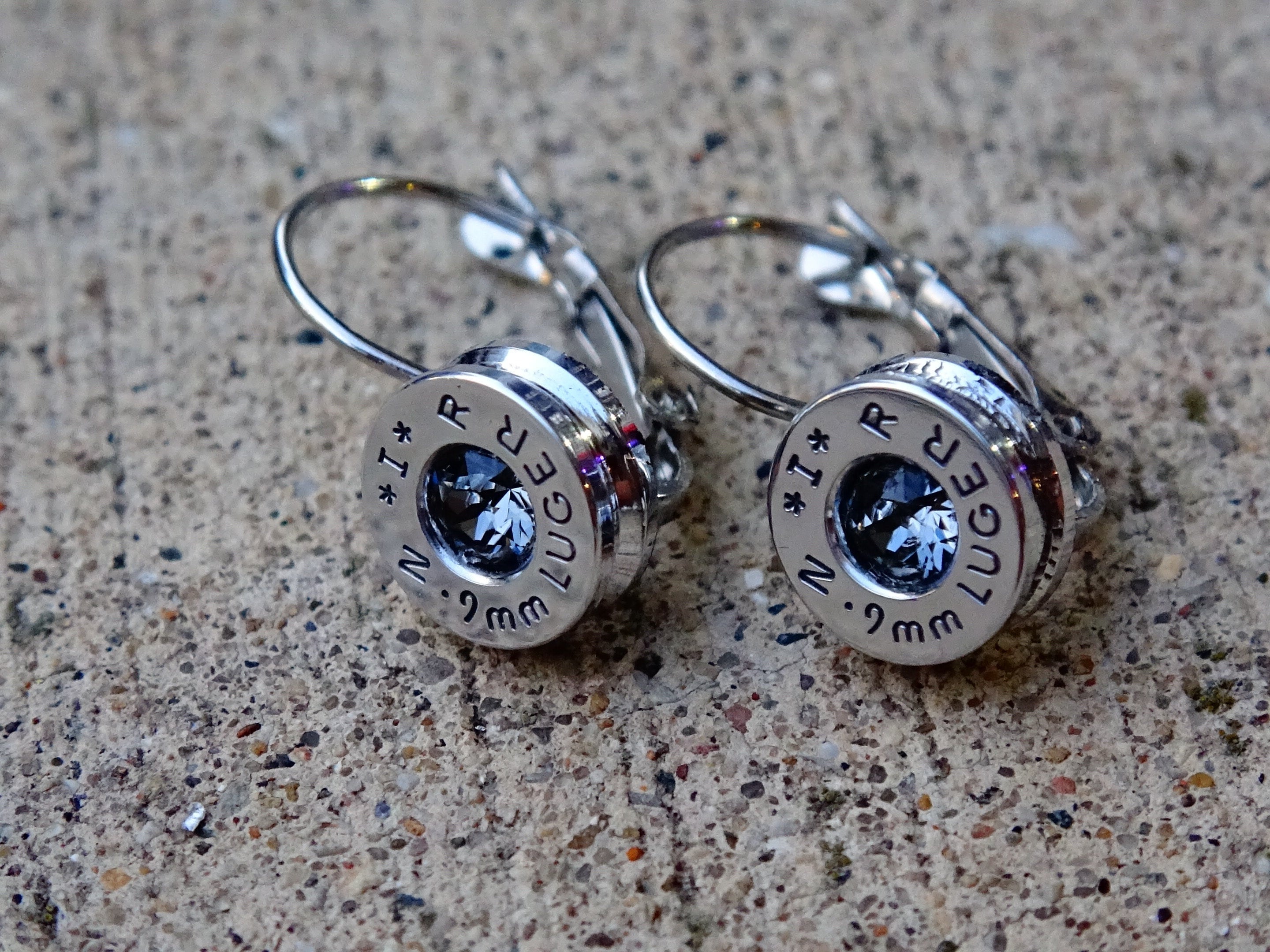 Earrings silver night bullet __etsy:2001134711