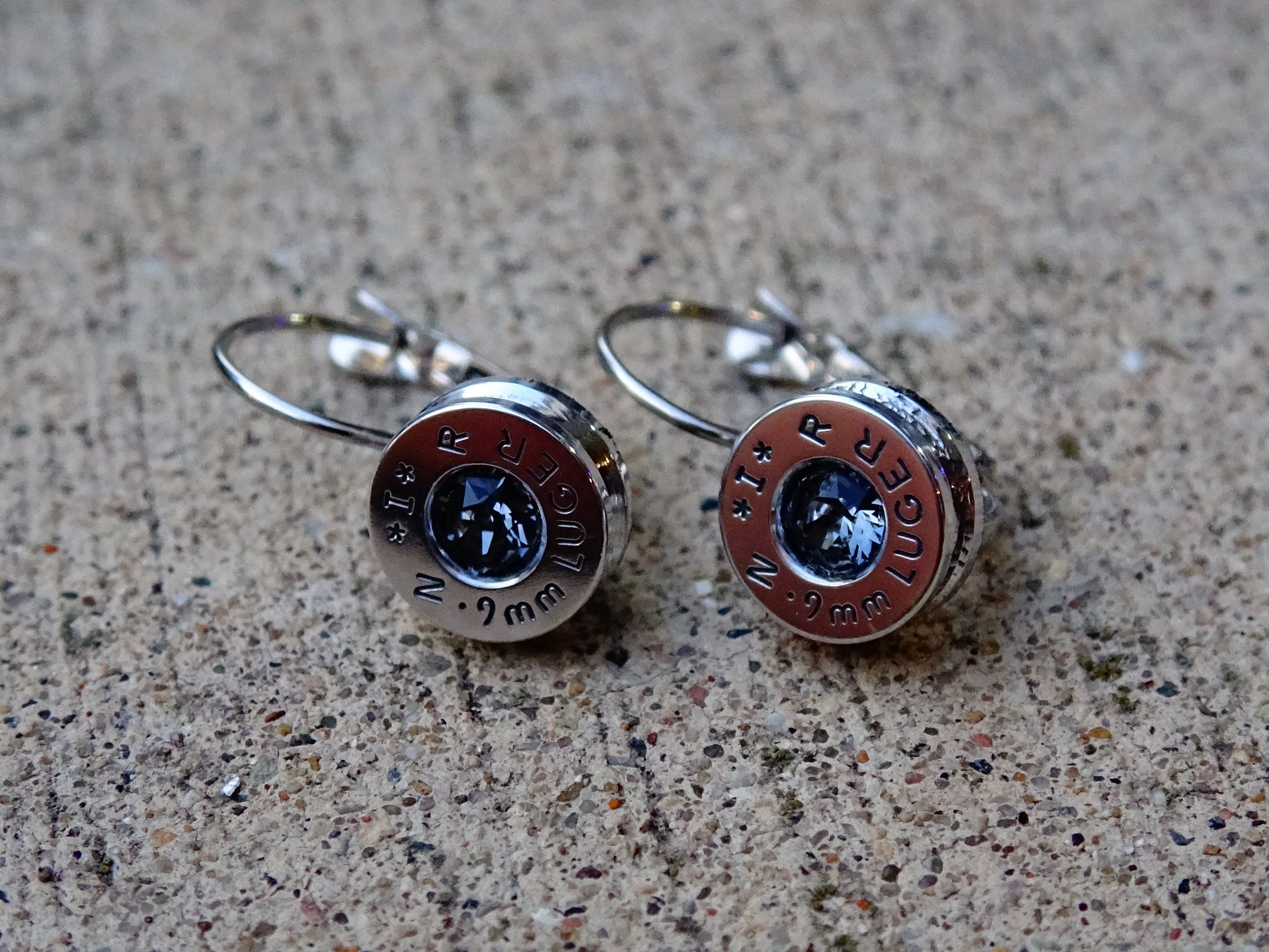 Earrings silver night bullet __etsy:2001133237