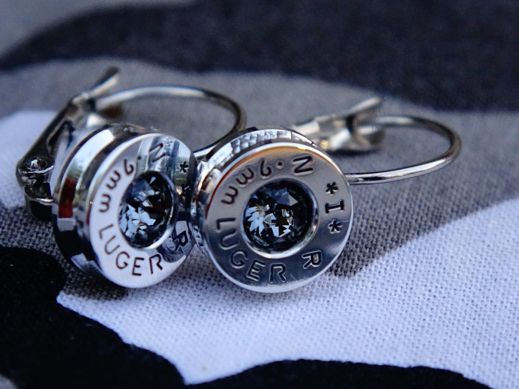 Earrings silver night bullet __etsy:1953601116