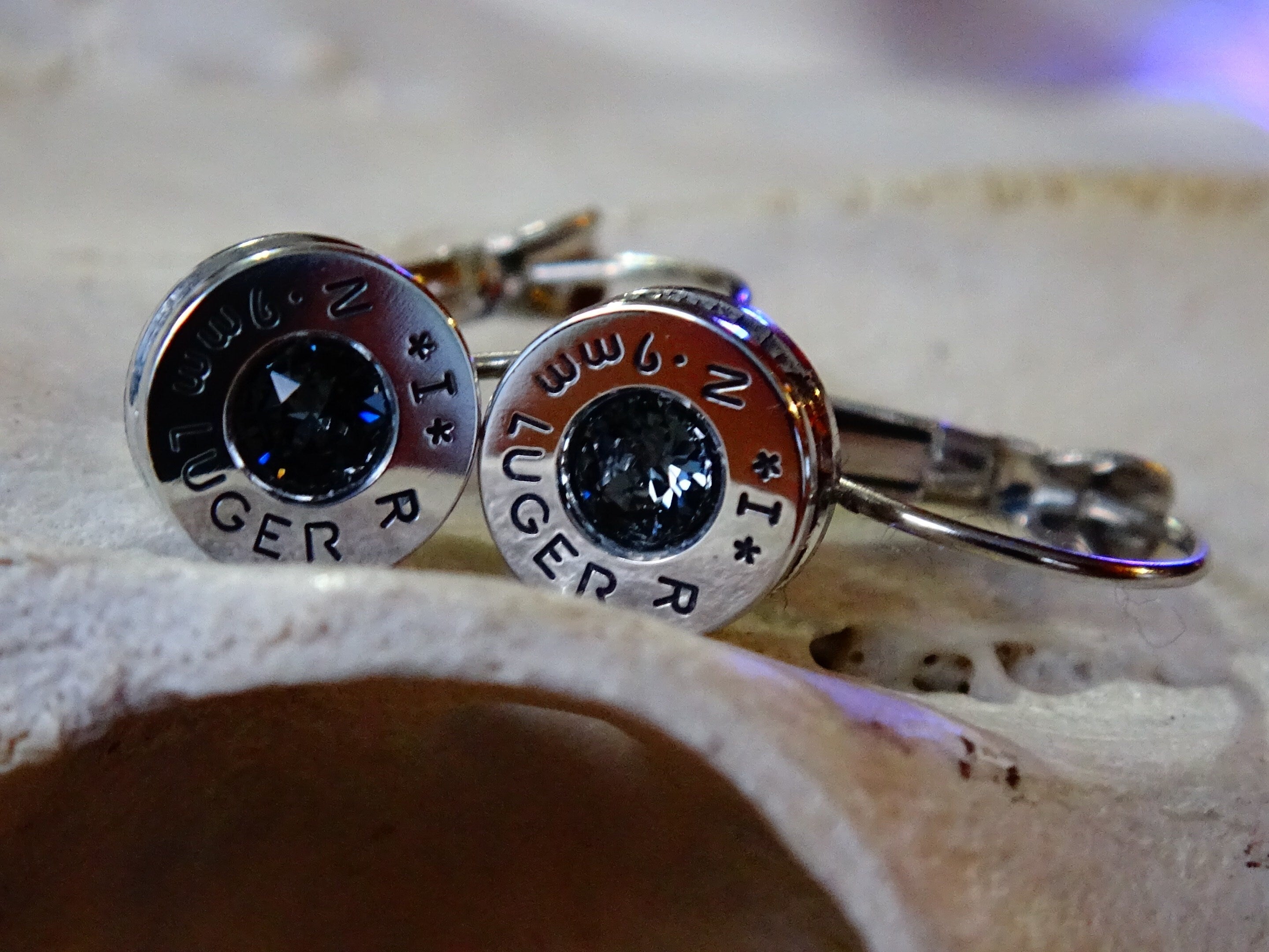 Earrings silver night bullet __etsy:1953600888