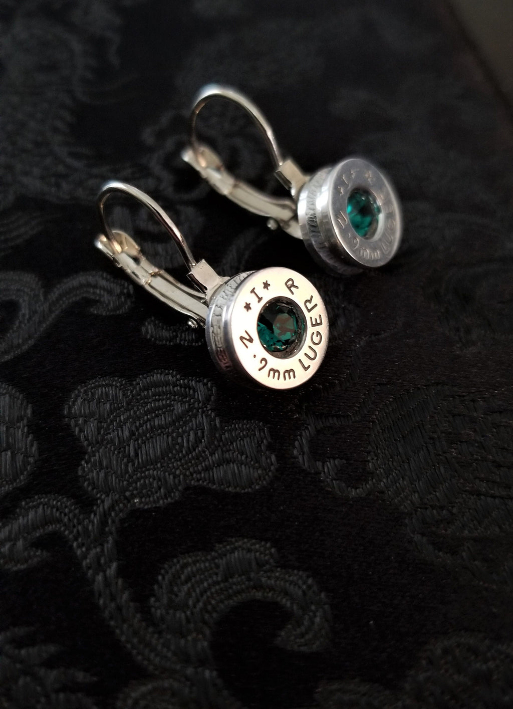 Emerald 9mm Bullet French Clip Earrings __etsy:1923973748
