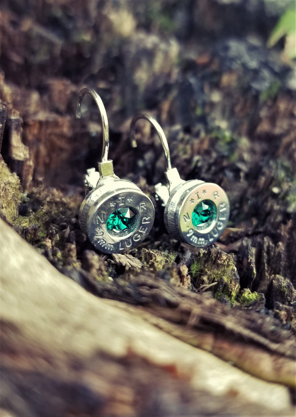 Emerald 9mm Bullet French Clip Earrings __etsy:1923974726