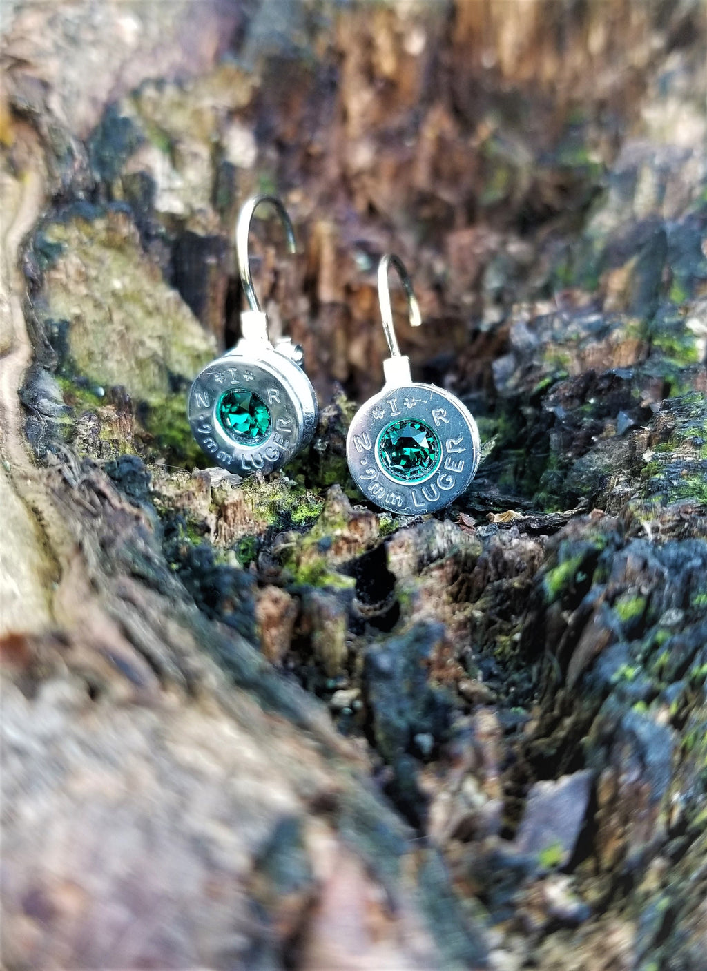 Emerald 9mm Bullet French Clip Earrings __etsy:1971516479