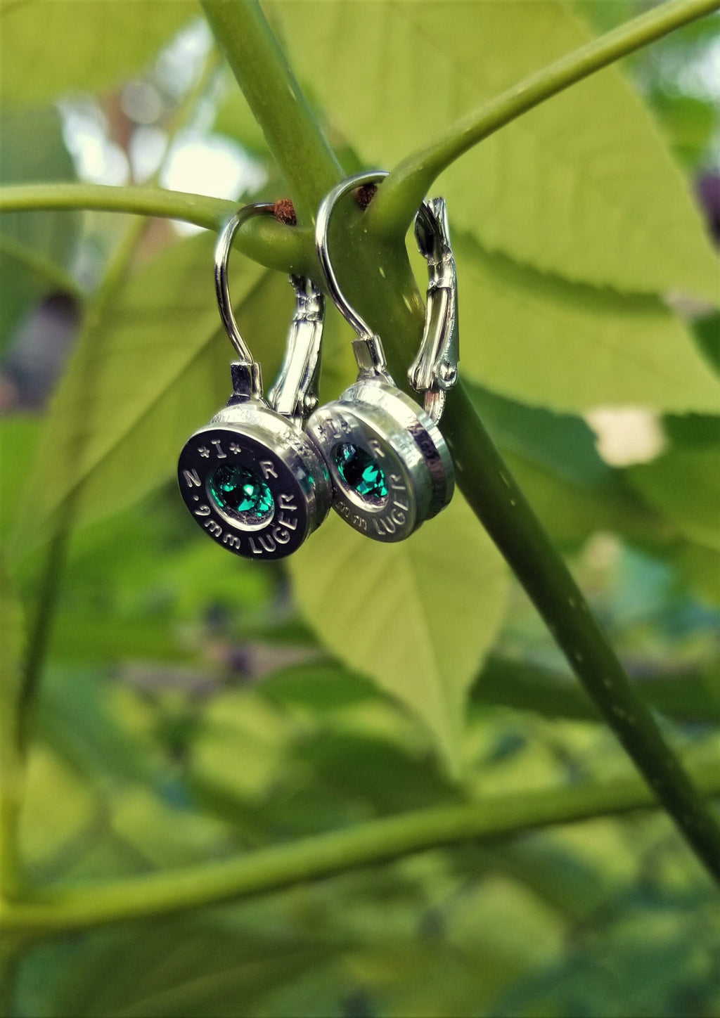 Emerald 9mm Bullet French Clip Earrings __etsy:1971516695