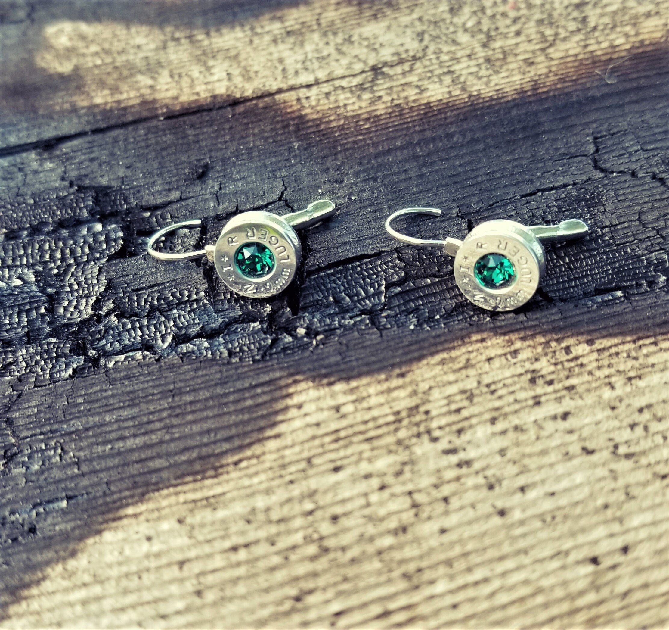 Emerald 9mm Bullet French Clip Earrings __etsy:1971516783