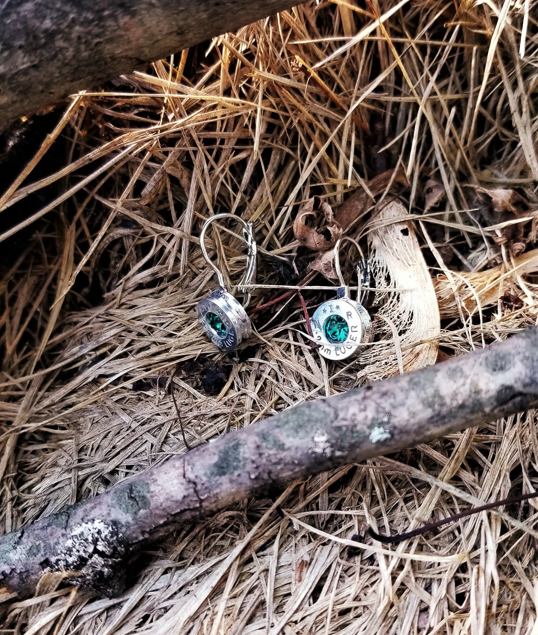 Emerald 9mm Bullet French Clip Earrings __etsy:1971516955