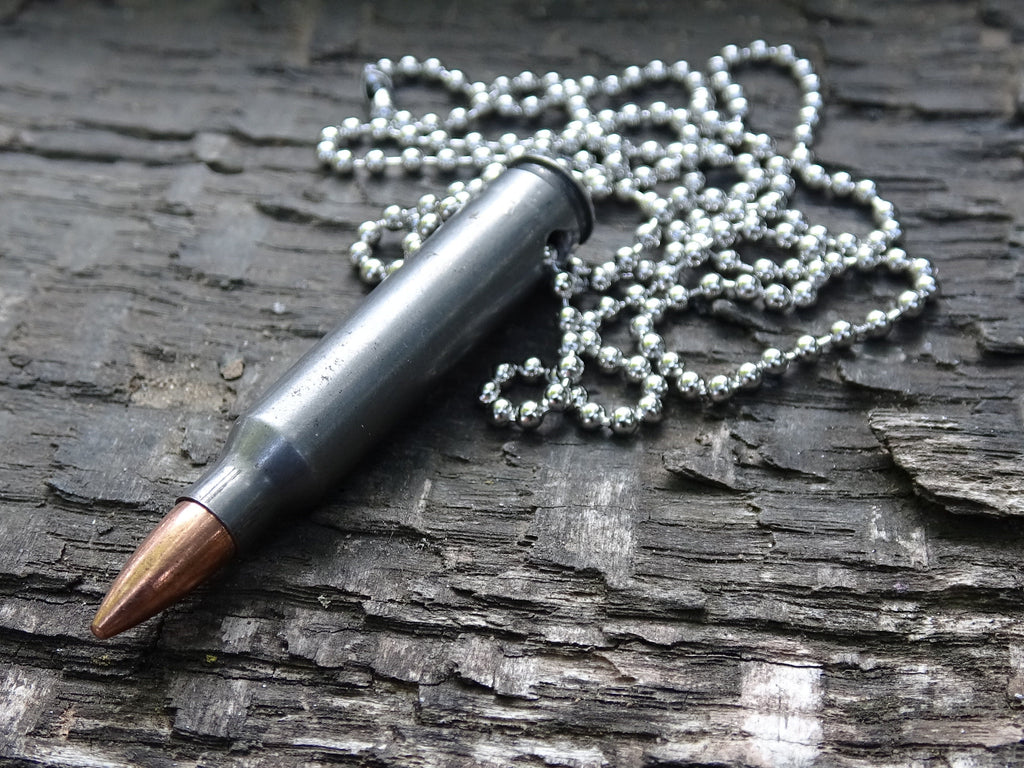 Fallout .223 raider Bullet Necklace steel 55gn FMJ __etsy:5064336621