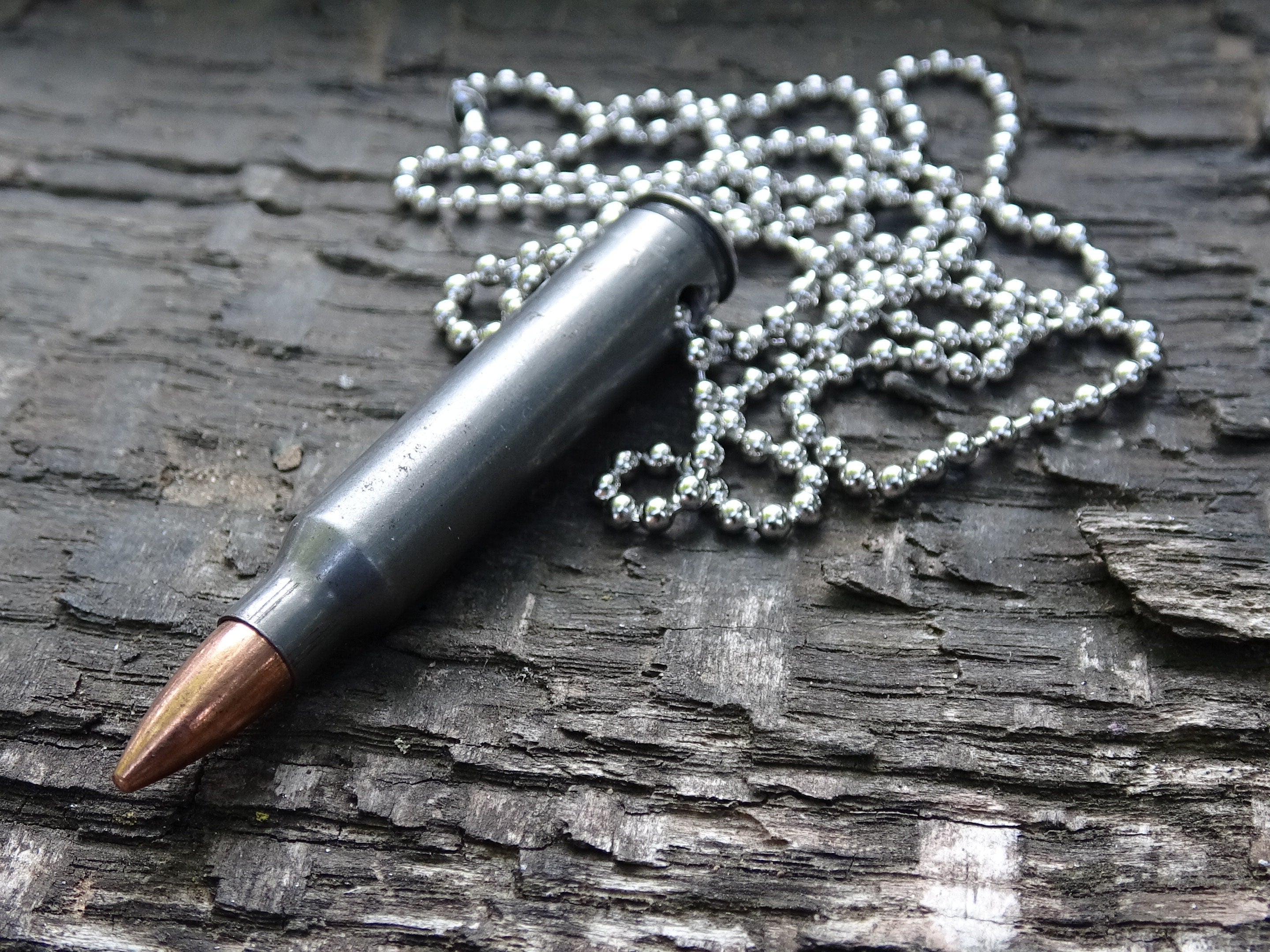 Fallout .223 raider Bullet Necklace steel 55gn FMJ __etsy:5064336621
