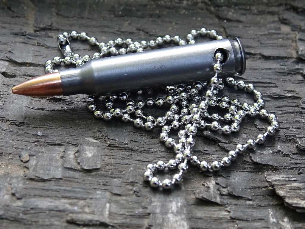 Fallout .223 raider Bullet Necklace steel 55gn FMJ __etsy:5016105810