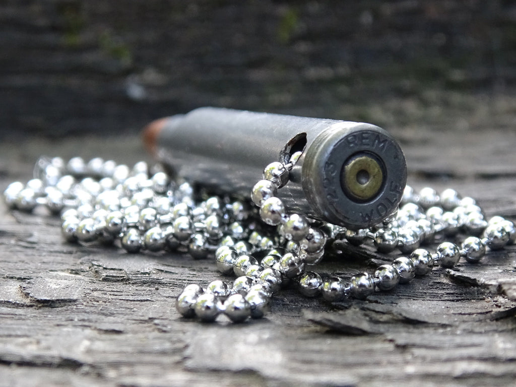 Fallout .223 raider Bullet Necklace steel 55gn FMJ __etsy:5016106032