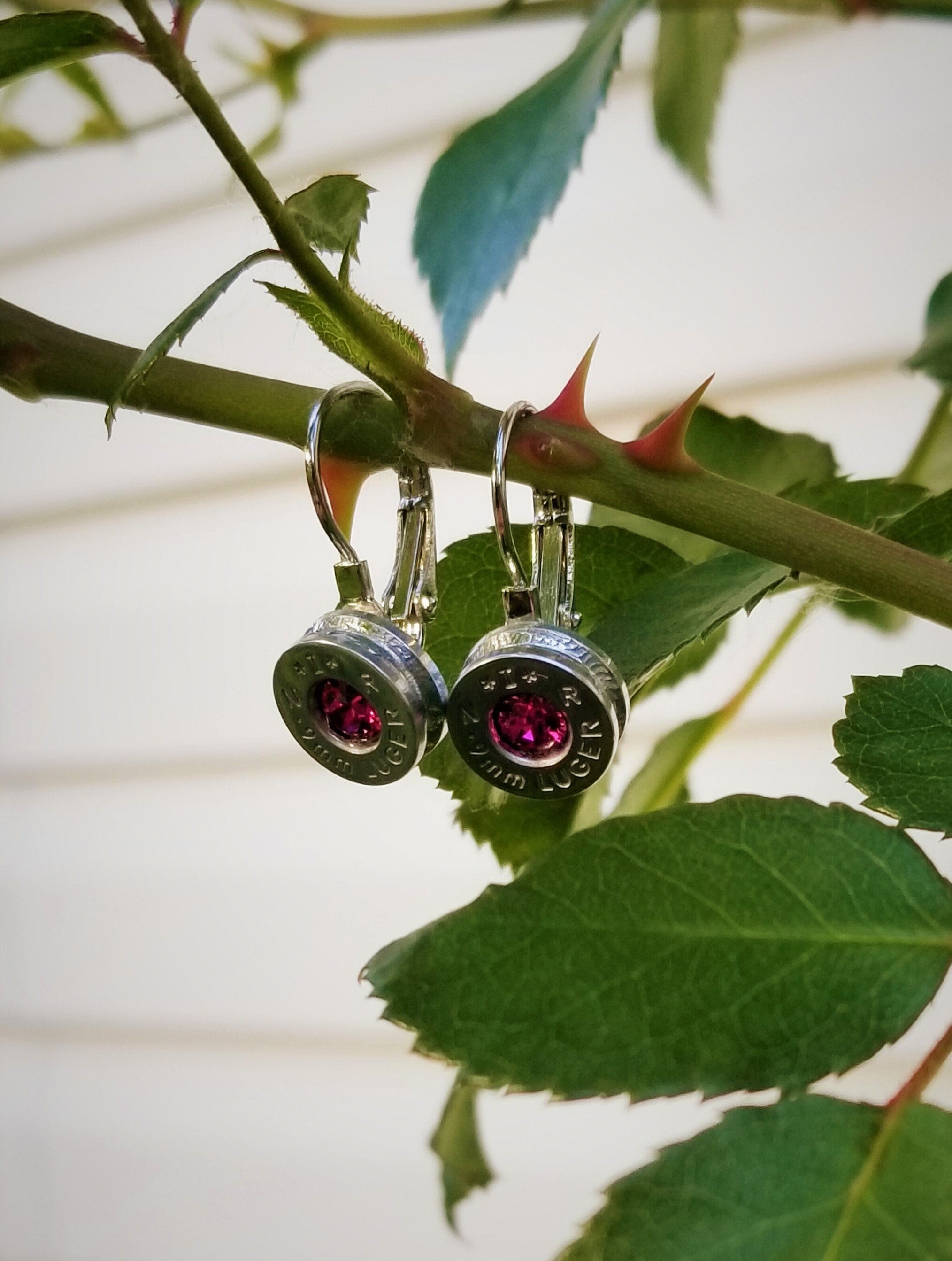 Fuschia 9mm Bullet French Clip Earrings __etsy:1971845513