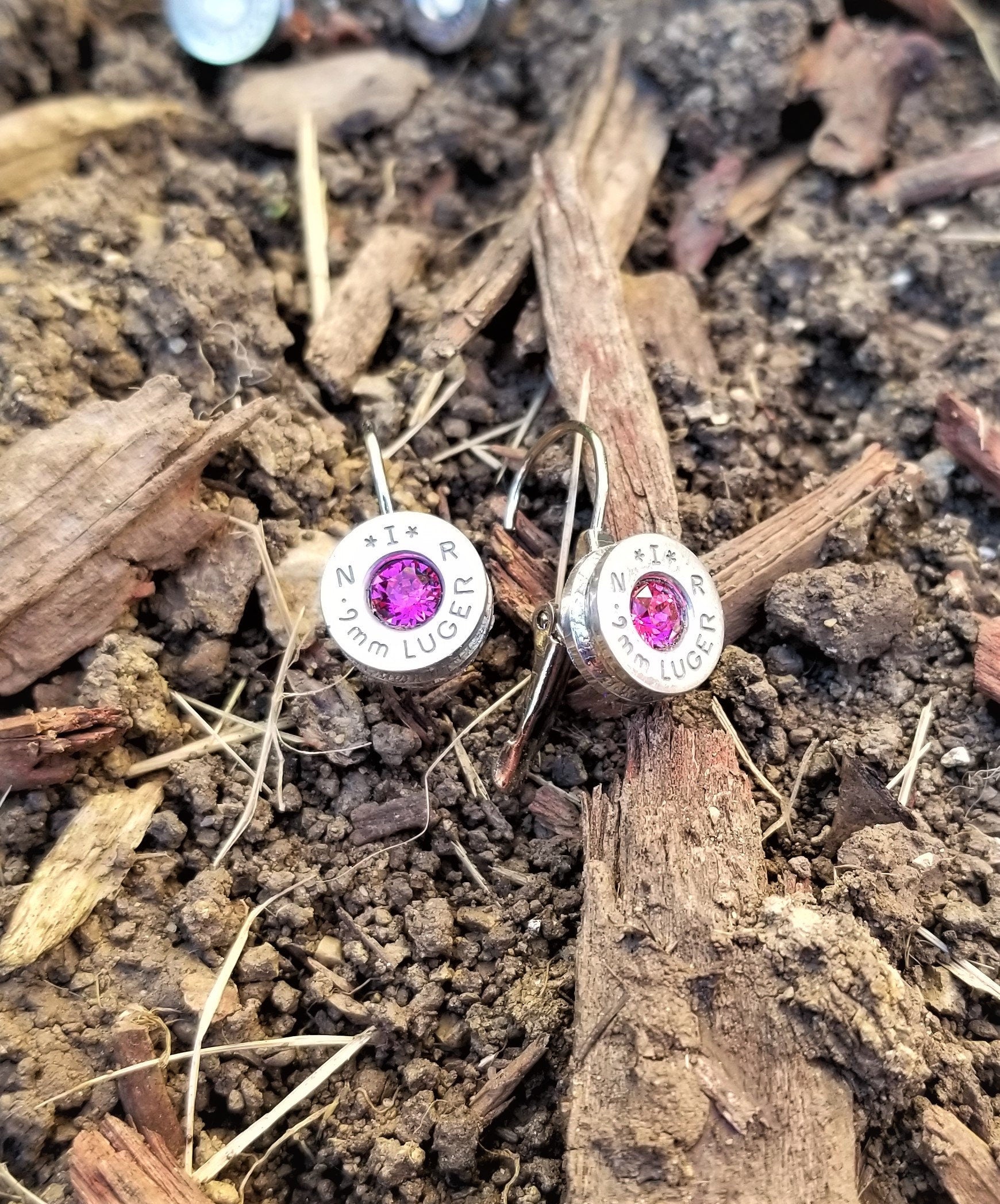 Fuschia 9mm Bullet French Clip Earrings __etsy:1971845563