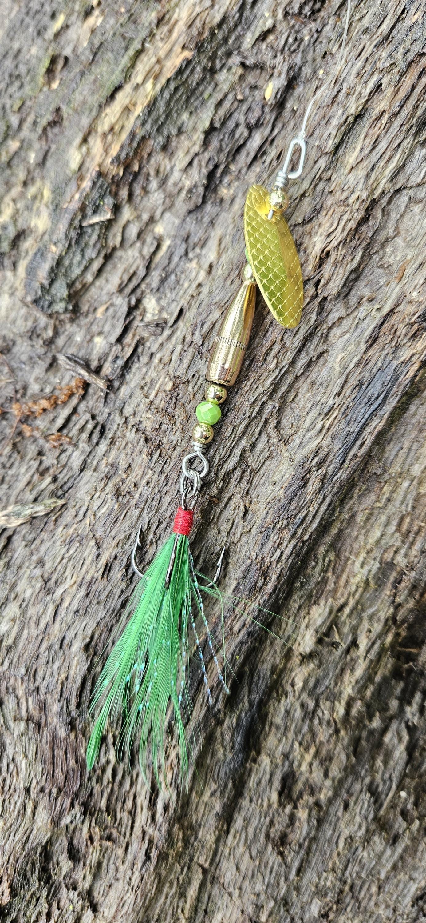 James Henry Bullet Fishing Lure .223 bullet 14k gold filled bead jade __etsy:8173765849