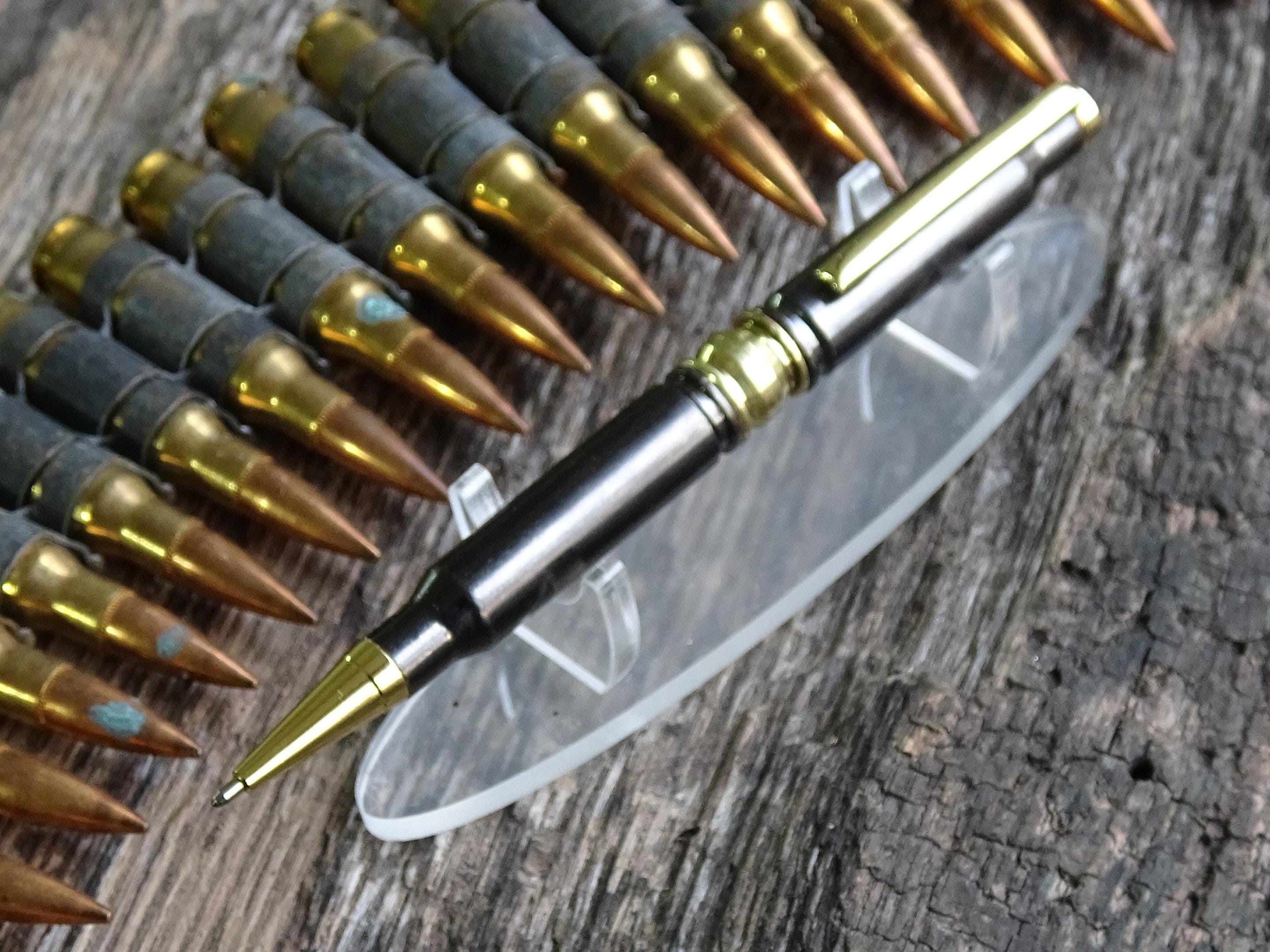 LIMITED EDITION Bullet pen 308 Black gun metal & brass __etsy:6429541374