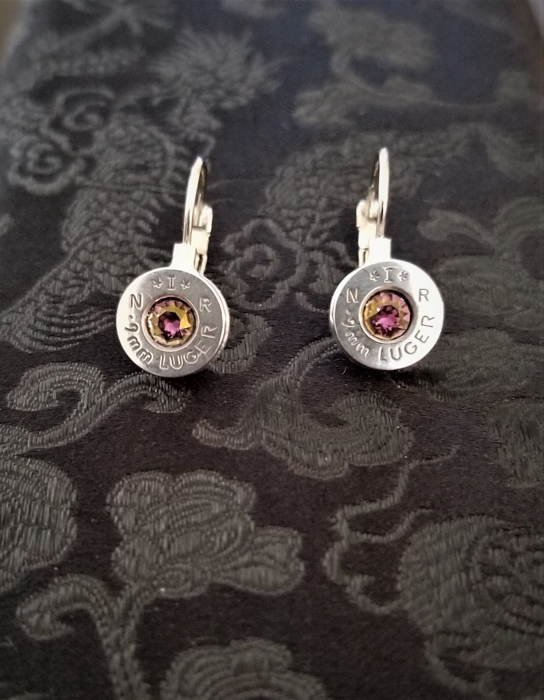 Lilac Shadow 9mm Bullet French Clip Earrings __etsy:1972073305