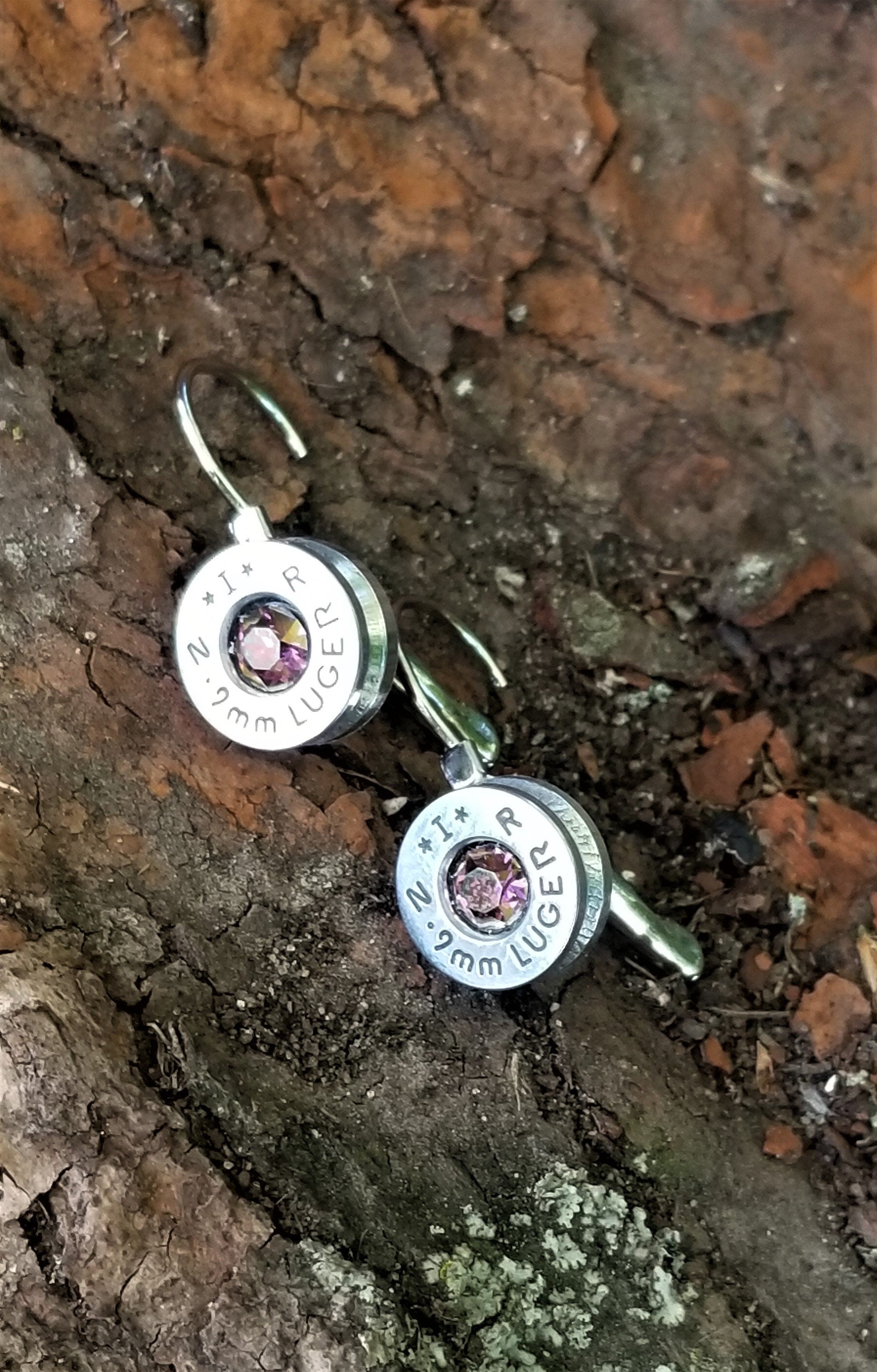 Lilac Shadow 9mm Bullet French Clip Earrings __etsy:1972072957