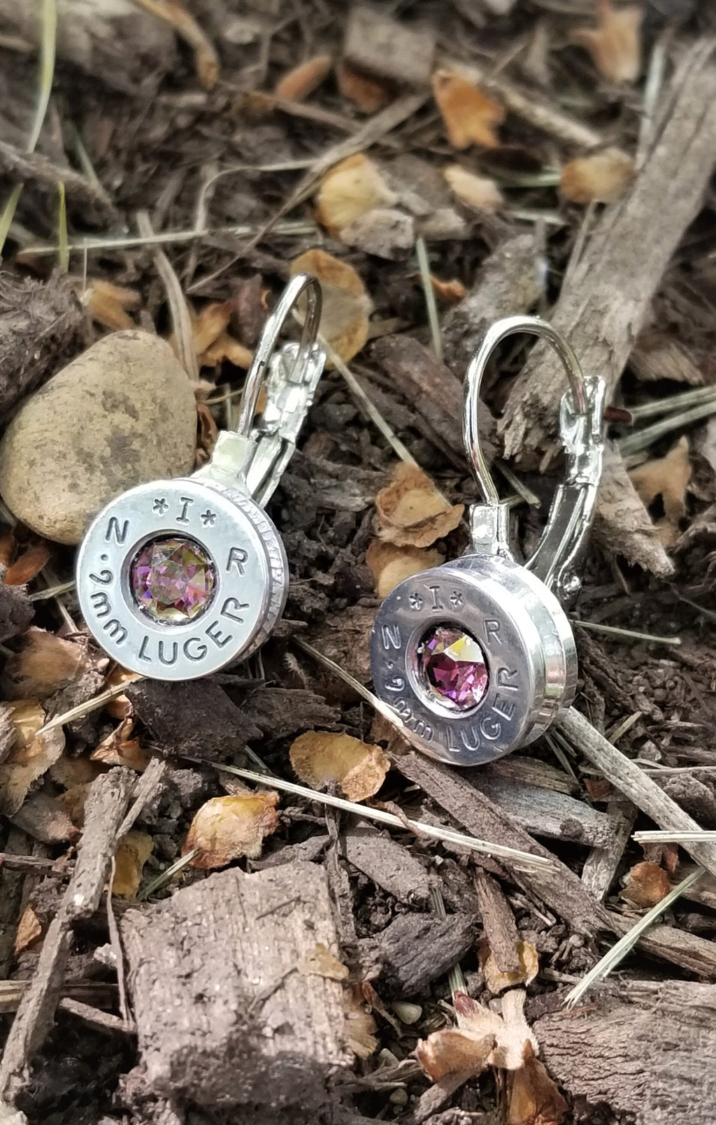 Lilac Shadow 9mm Bullet French Clip Earrings __etsy:1972073205