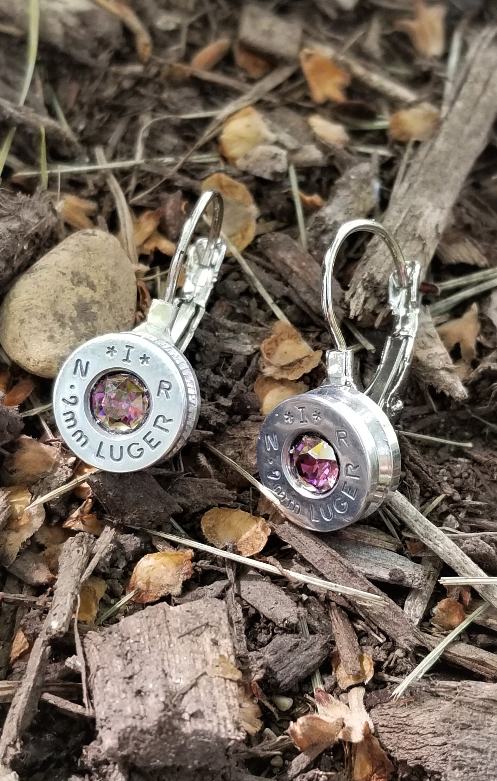 Lilac Shadow 9mm Bullet French Clip Earrings __etsy:1972073205