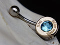 Navel ring belly button ring aqua marine bullet