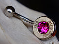 Navel ring belly button ring fushia bullet