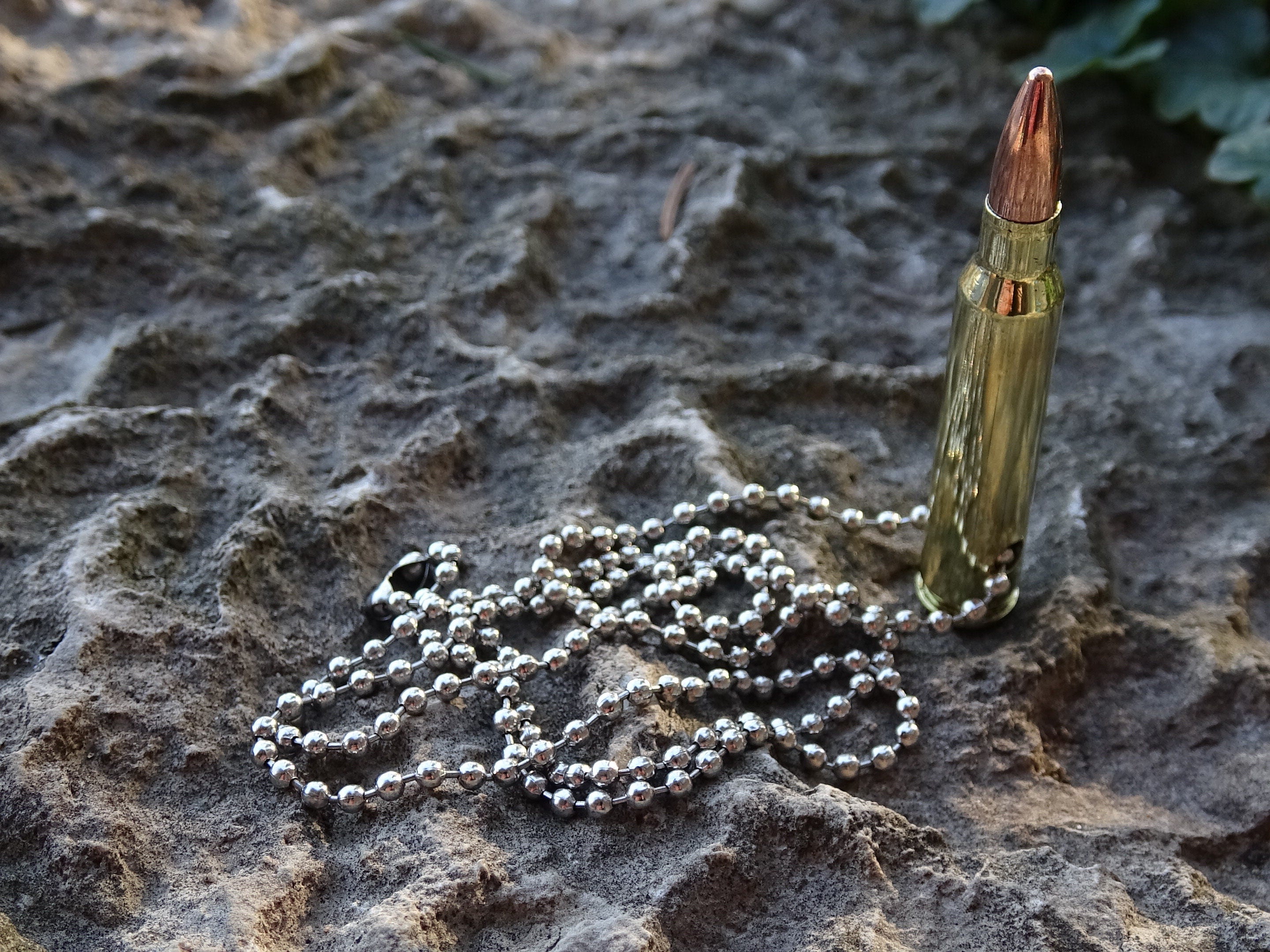 Necklace dog tag chain bullet 5.56