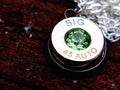 bullet 45 ACP pendant swarovski peridot