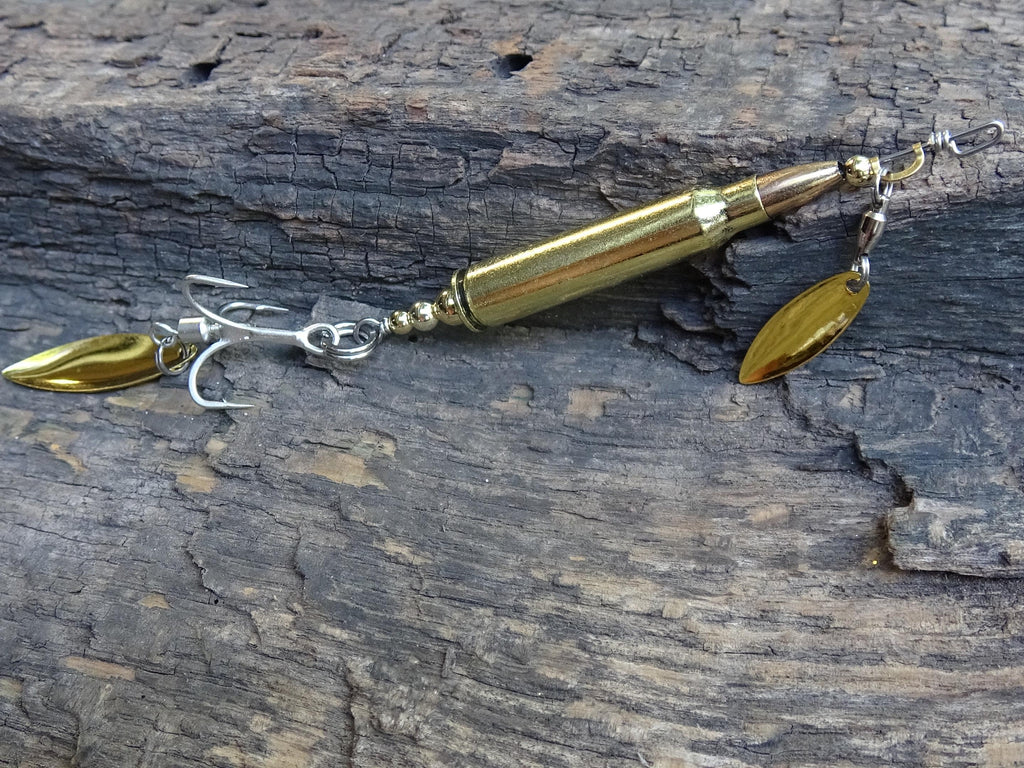 223 bullet fishing lure brass classic gold spoon __etsy:8121248411