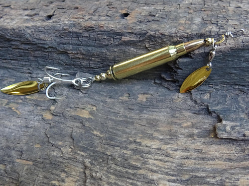223 bullet fishing lure brass classic gold spoon __etsy:8121248411
