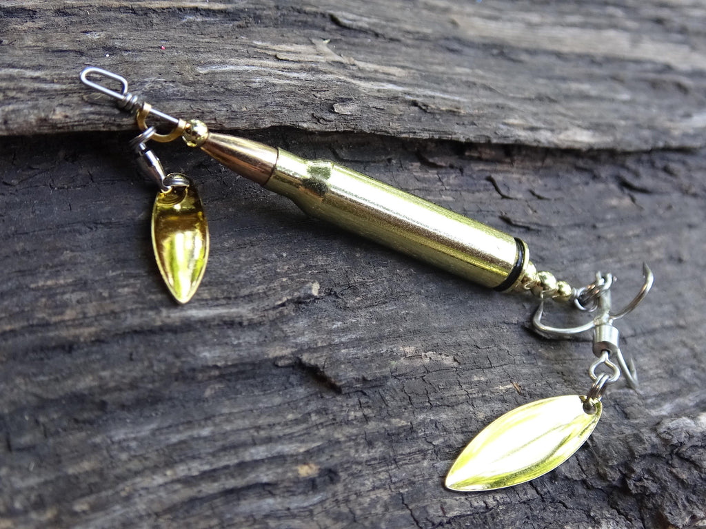 223 bullet fishing lure brass classic gold spoon __etsy:8121249427