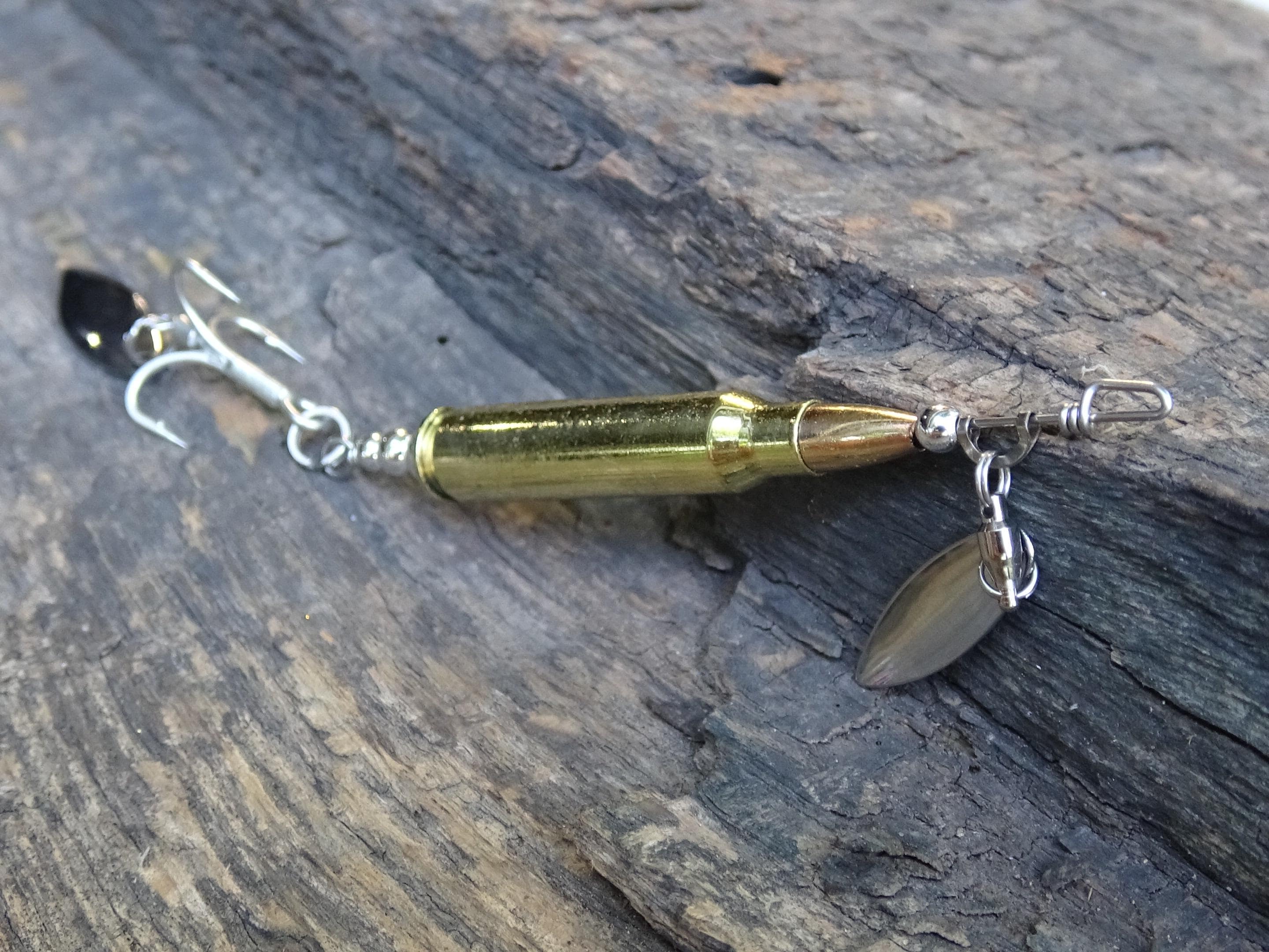 223 bullet fishing lure brass classic silver spoon __etsy:8073326520
