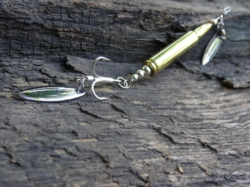 223 bullet fishing lure brass classic silver spoon __etsy:8073326862