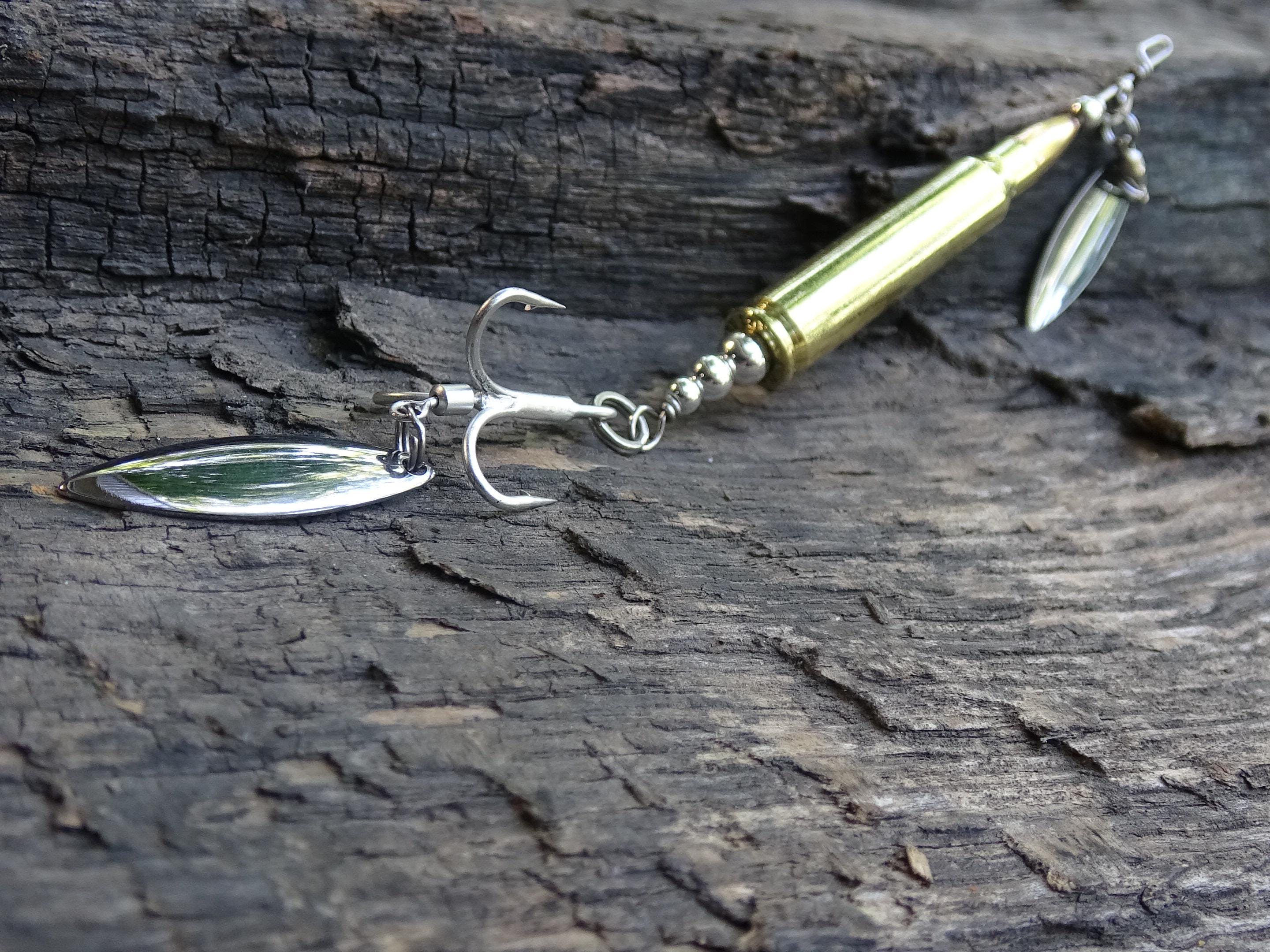 223 bullet fishing lure brass classic silver spoon __etsy:8073326862
