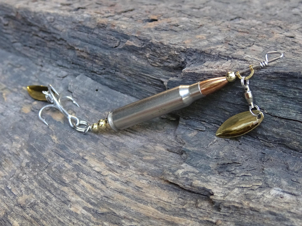 223 bullet fishing lure silver classic gold spoon __etsy:8121236501