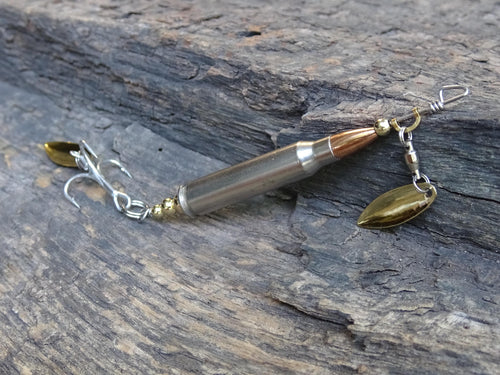 223 bullet fishing lure silver classic gold spoon __etsy:8121236501