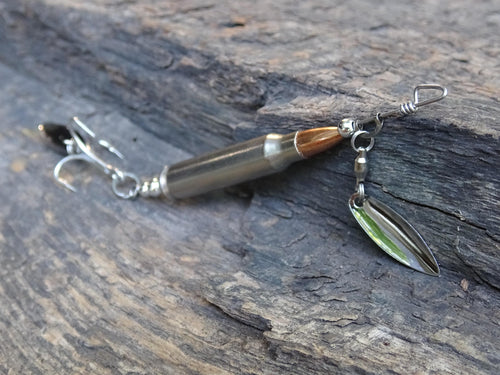 223 bullet fishing lure silver classic silver spoon __etsy:8073313434