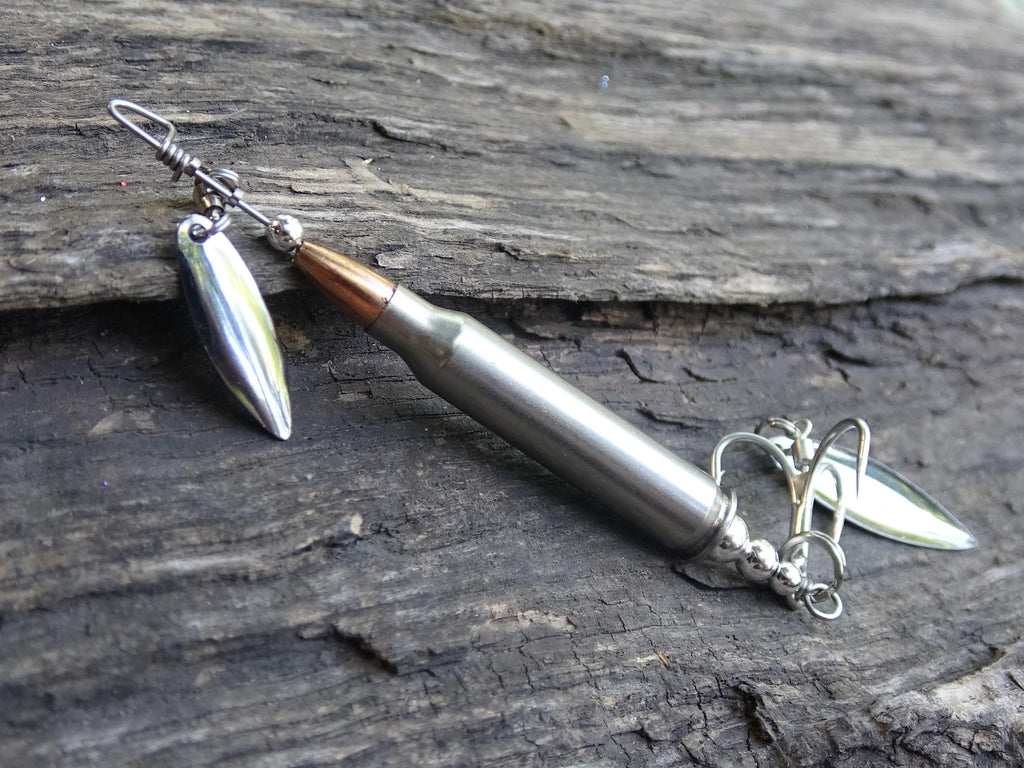 223 bullet fishing lure silver classic silver spoon __etsy:8073314442