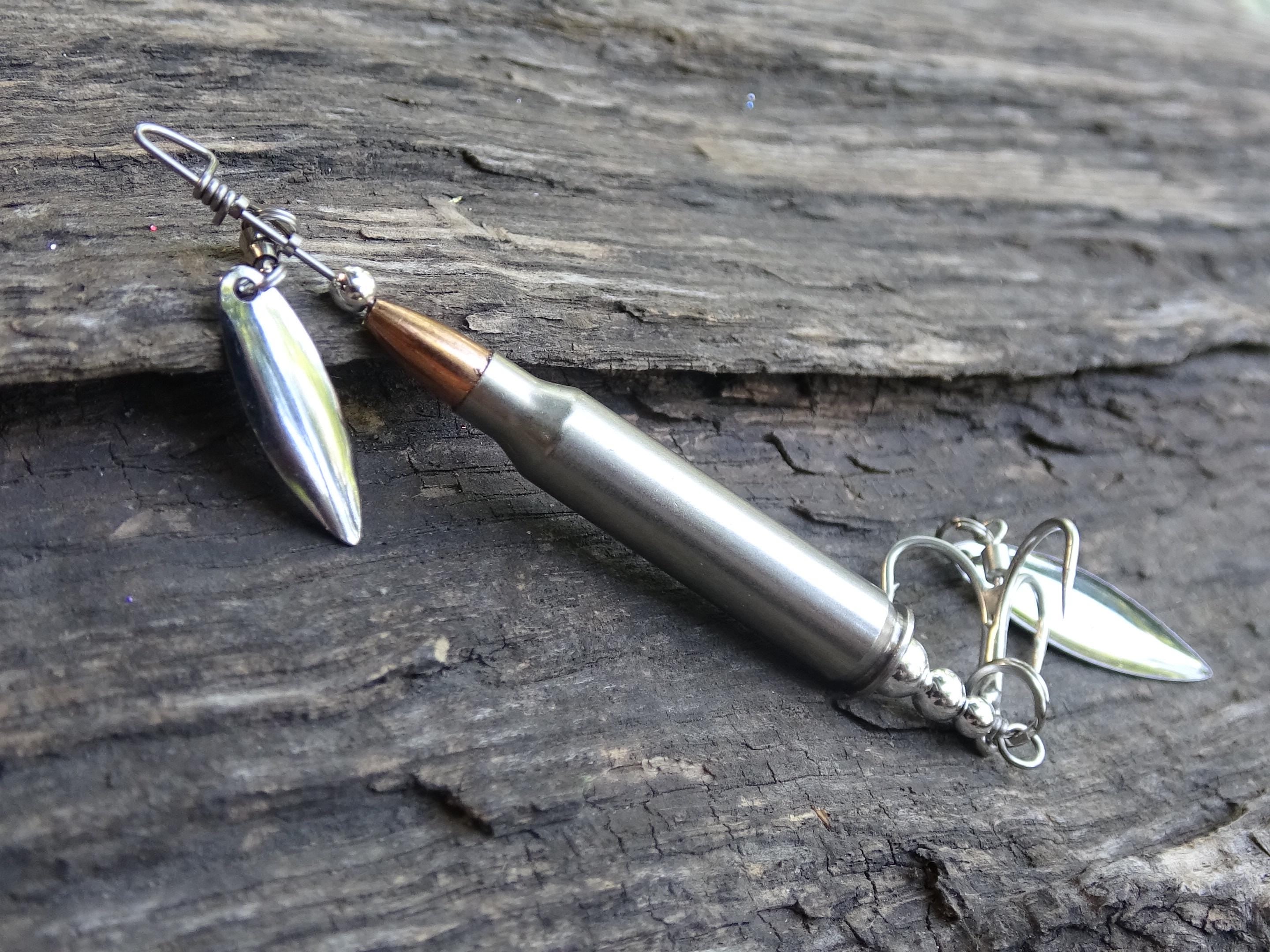 223 bullet fishing lure silver classic silver spoon __etsy:8073314442