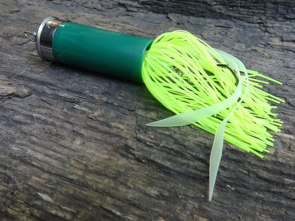 12 gauge top water popper fishing hot chartreuse __etsy:8073020020