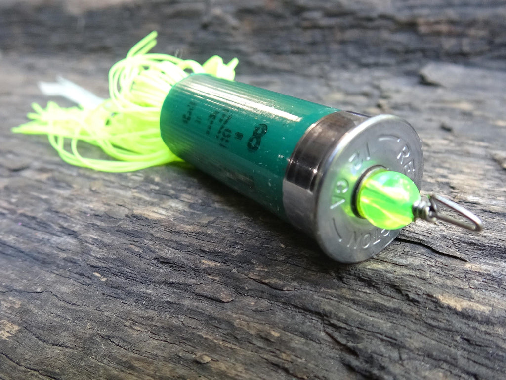 12 gauge top water popper fishing hot chartreuse __etsy:8073020600