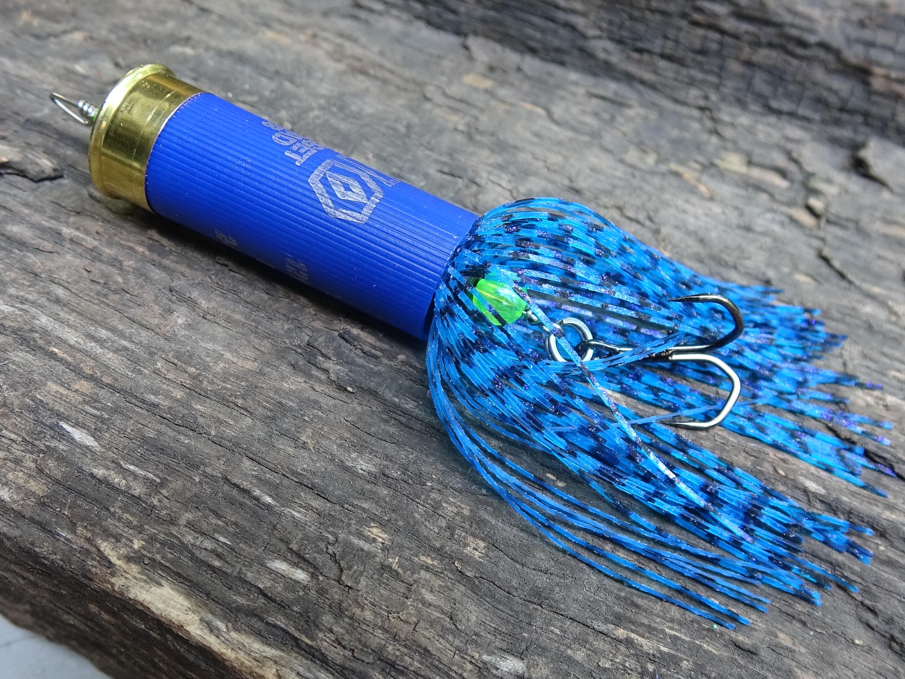 12 gauge top water popper fishing lure electric blue __etsy:8120598949