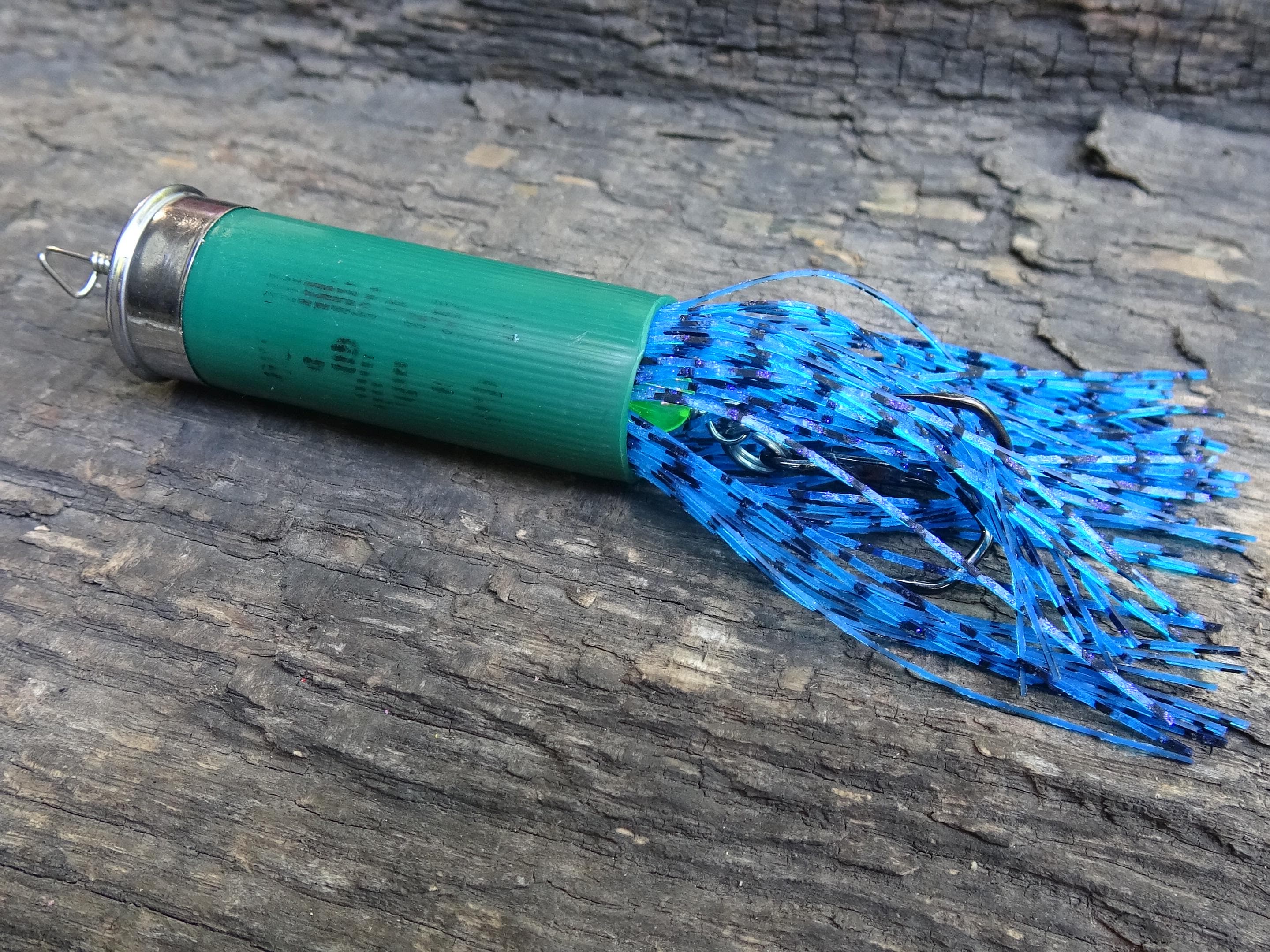12 gauge top water popper fishing lure electric blue __etsy:8120924779
