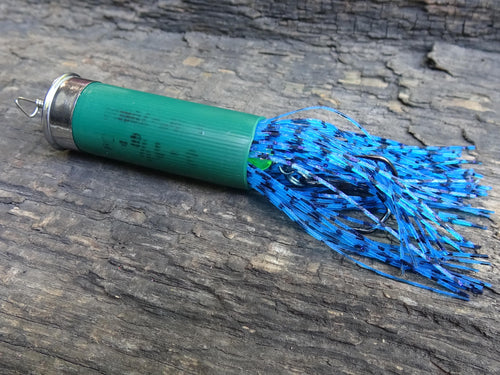 12 gauge top water popper fishing lure electric blue __etsy:8120924779