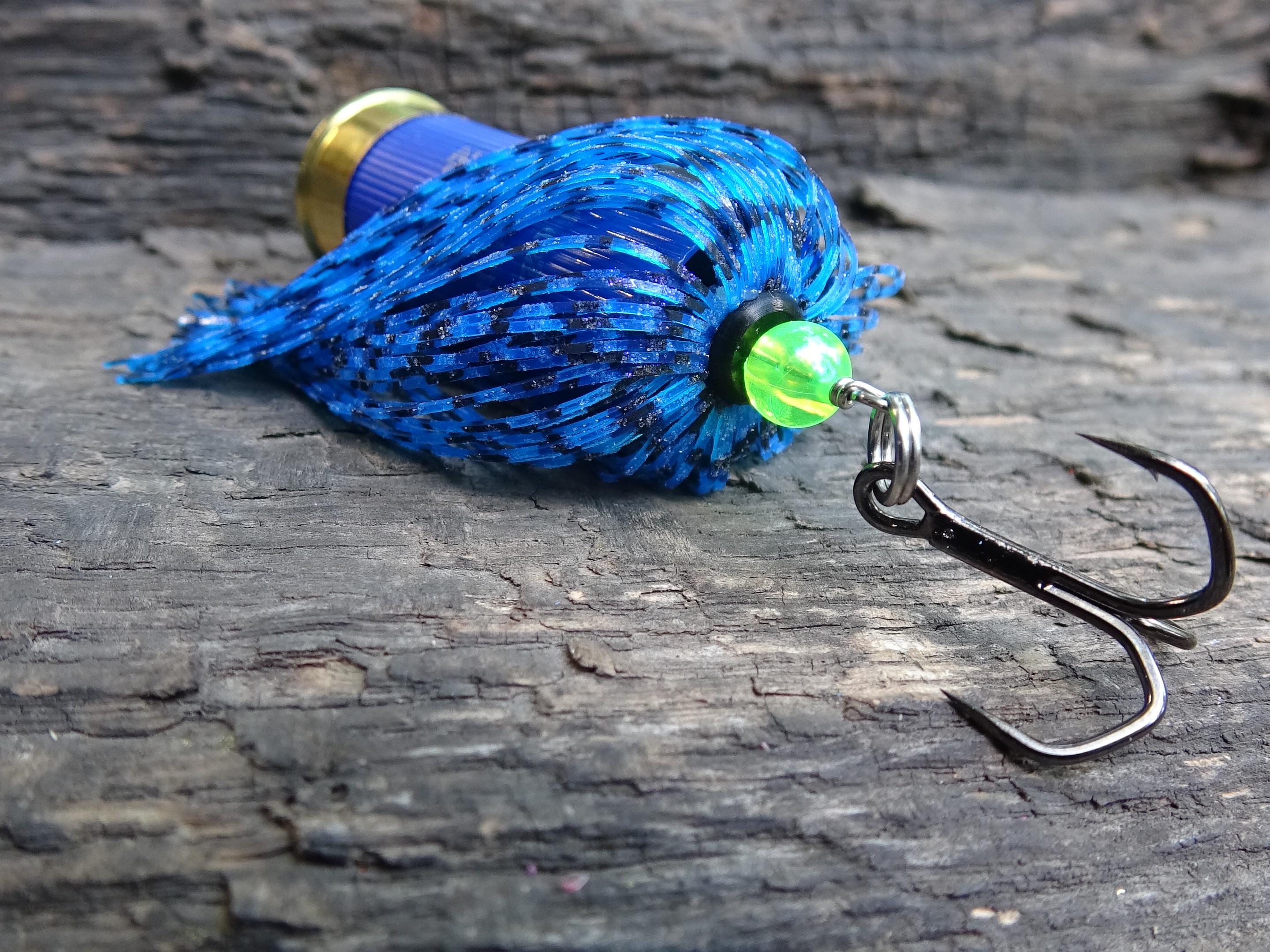 12 gauge top water popper fishing lure electric blue __etsy:8072679830