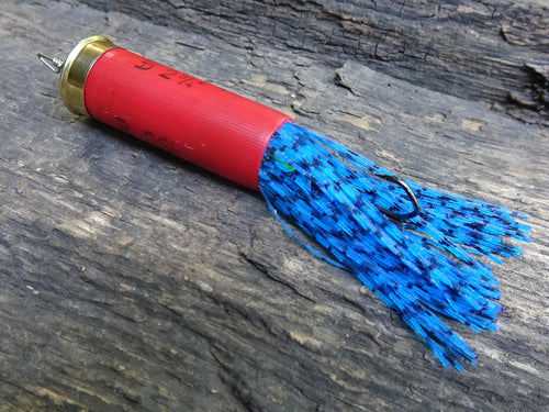 12 gauge top water popper fishing lure floating electric blue __etsy:8120493445