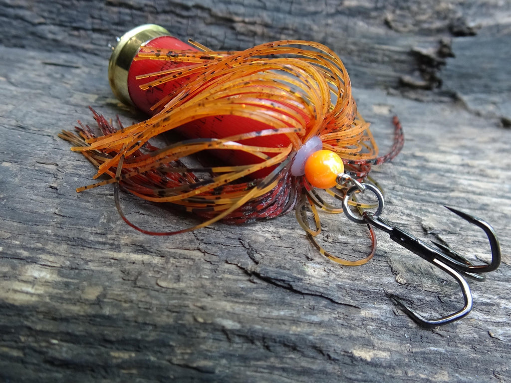 12 gauge top water popper fishing lure floating fire craw __etsy:8072566438
